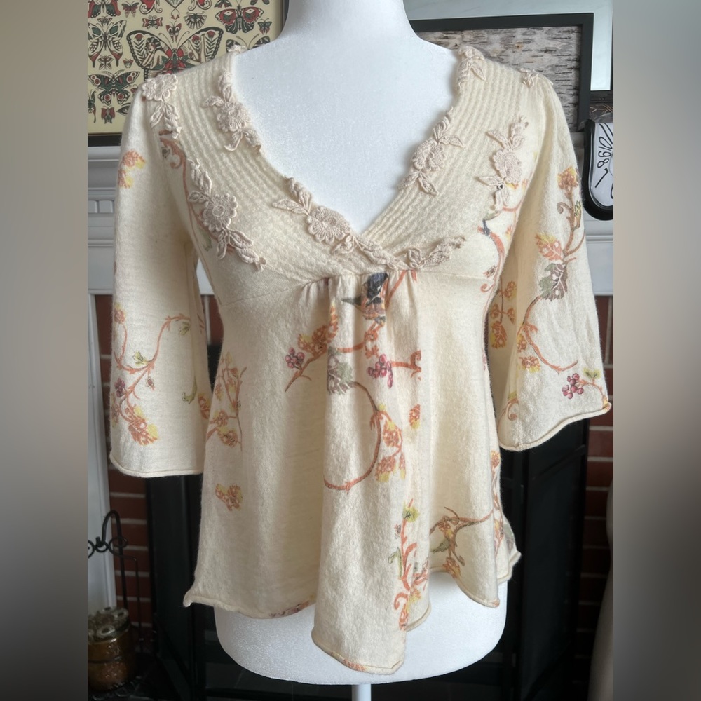 Anthropologie Knitted & Knotted Passerine Sweater Top Size Large (see details)